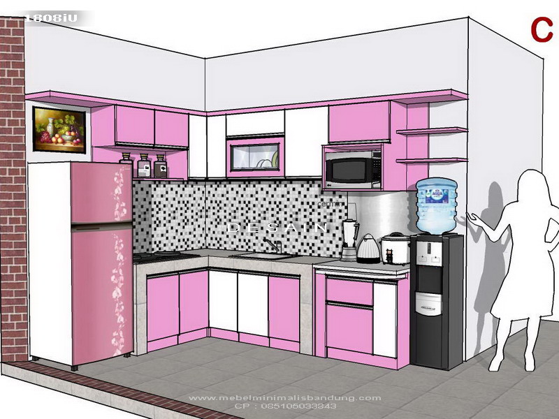 Kitchen Set Pink Pastel Pak Indra 1808iU