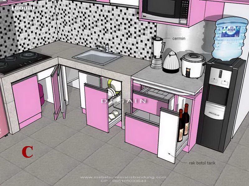 Kitchen Set Pink Pastel Pak Indra 1808iU
