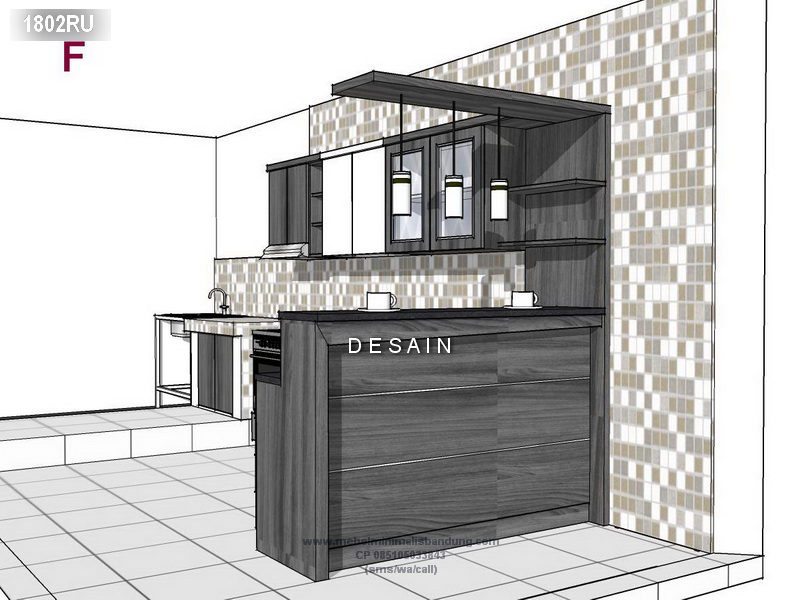 Kitchen Set Minimalis Abu Hitam Bu Yani 1802RU