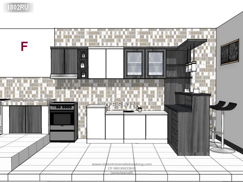 Kitchen Set Minimalis Abu Hitam Bu Yani 1802RU