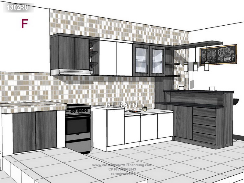 Kitchen Set Minimalis Abu Hitam Bu Yani 1802RU