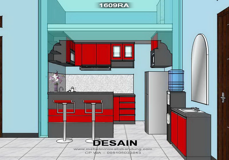 Renovasi Kitchen Set Merah Pak Rozi 1609RA