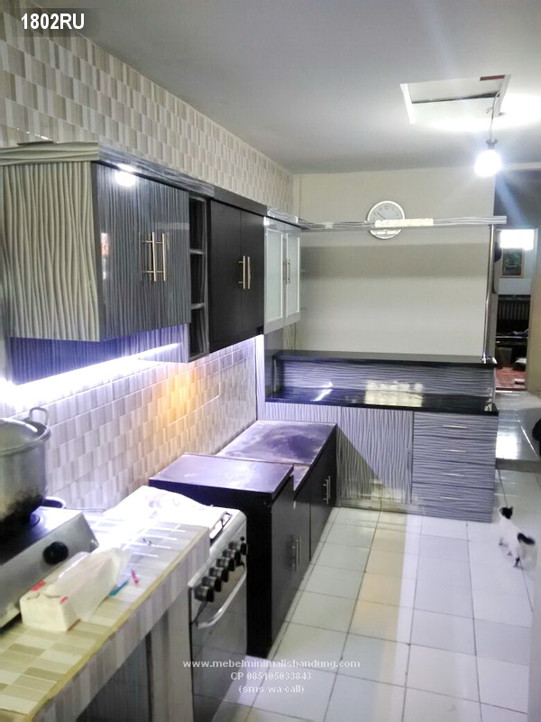 Kitchen Set Minimalis Abu Hitam Bu Yani 1802RU