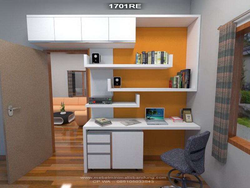 Meja Belajar Putih Orange 1701RE