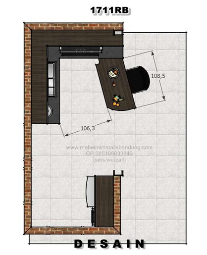 Kitchen Set dengan Meja "Siluman" (1711rb)