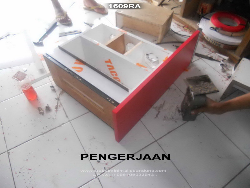 Renovasi Kitchen Set Merah Pak Rozi 1609RA