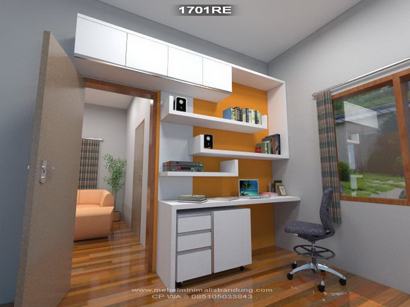 Meja Belajar Putih Orange 1701RE