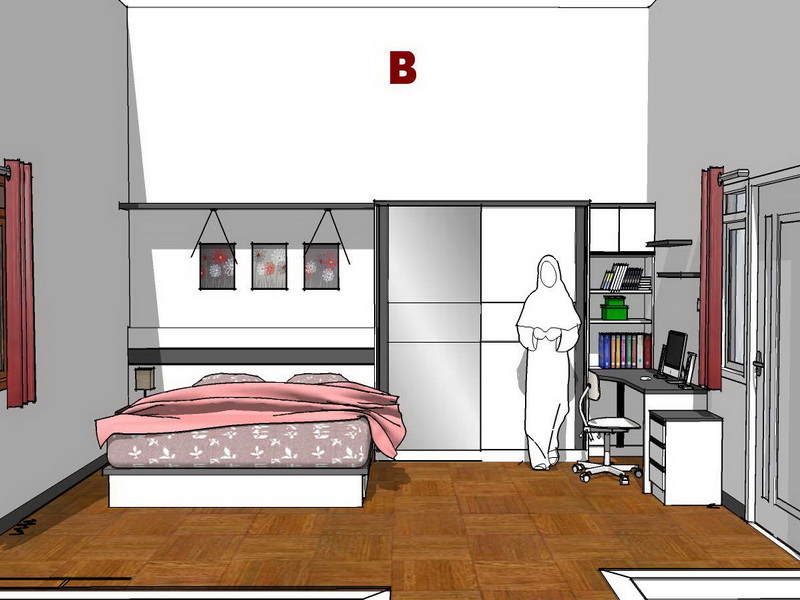 Kamar Set Putih Abu Bu Inna 1803RN