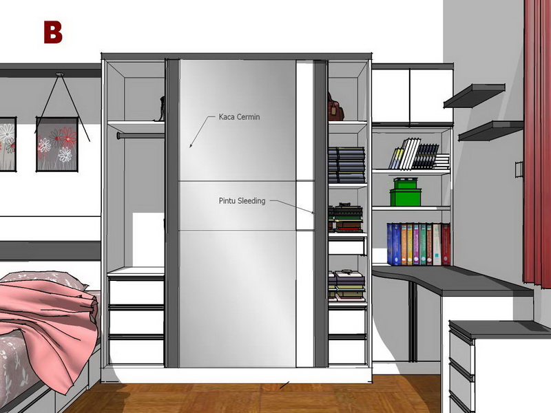 Kamar Set Putih Abu Bu Inna 1803RN